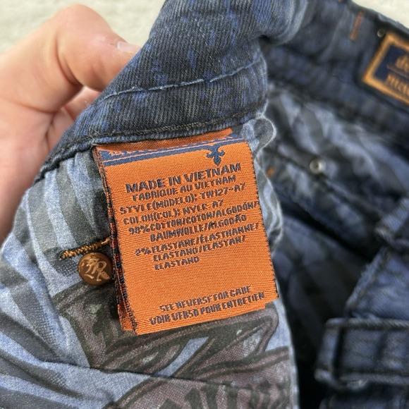 Rock Revival Jeans Mens 42x33 Blue Nyle Alt Straight Flap Pocket Thick Stitch - Picture 4 of 8